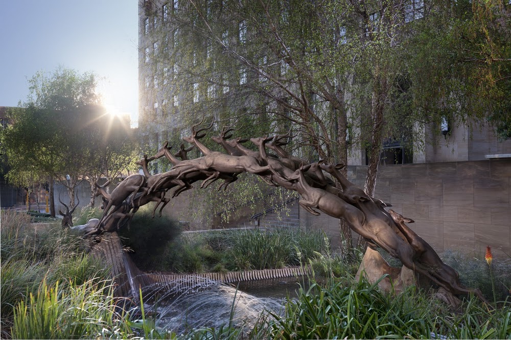 Impala Stampede, Impala Fountain, Oppenheimer Fountain